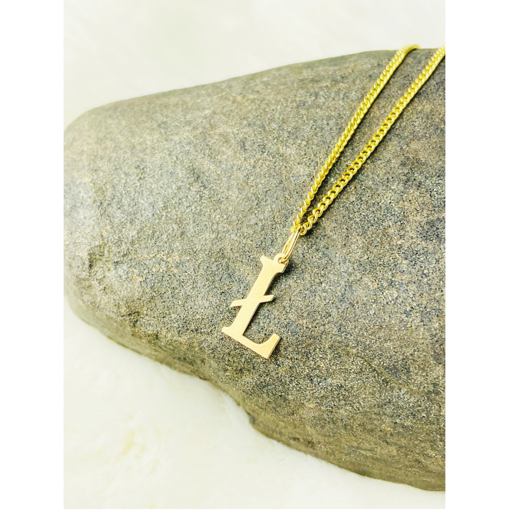 Anhänger Buchstabe Ł Kettenanhänger Goldanhänger 14KT Gelbgold
