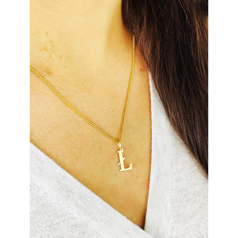 Anhänger Buchstabe Ł Kettenanhänger Goldanhänger 14KT Gelbgold