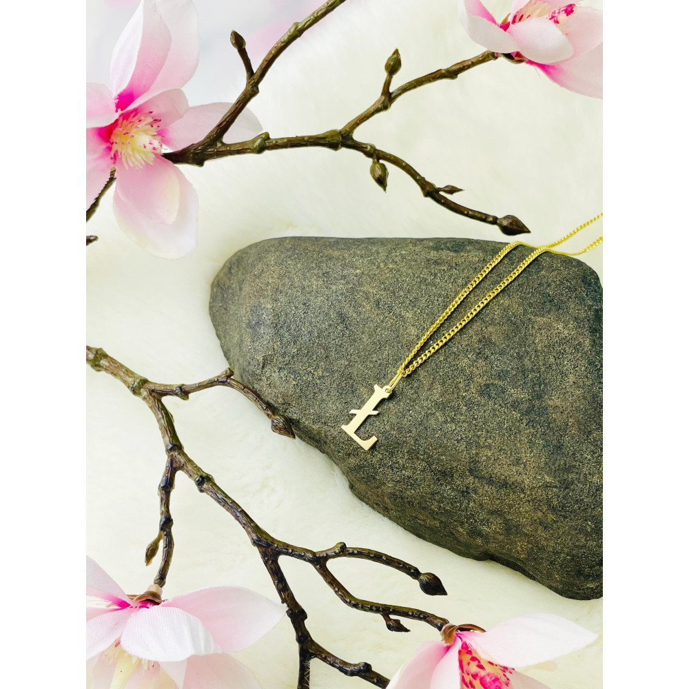 Złoty wisiorek zawieszka literka Ł