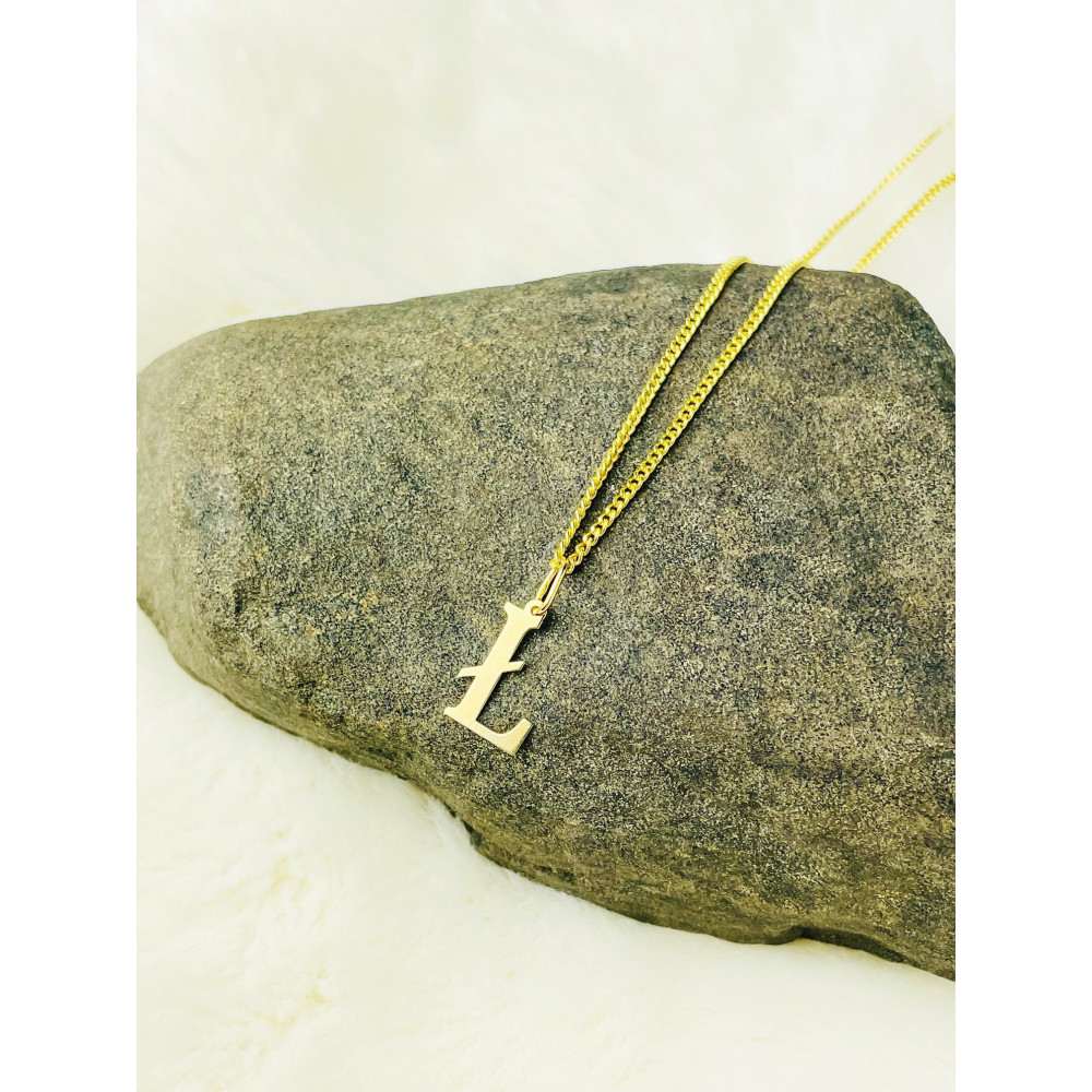 Anhänger Buchstabe Ł Kettenanhänger Goldanhänger 14KT Gelbgold