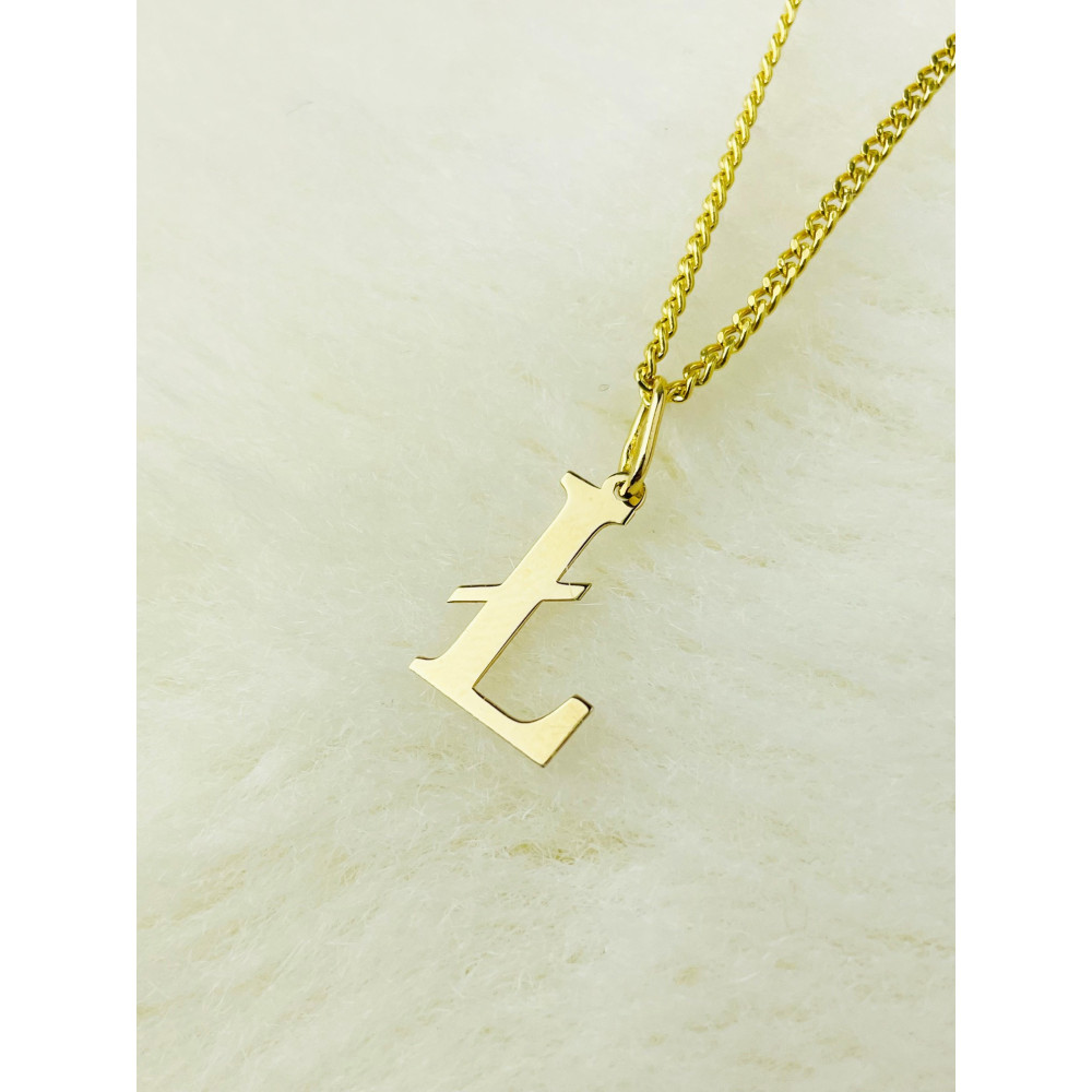 Złoty wisiorek zawieszka literka Ł