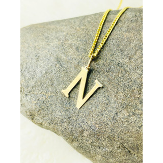 Anhänger Buchstabe N Kettenanhänger Goldanhänger 14KT Gelbgold