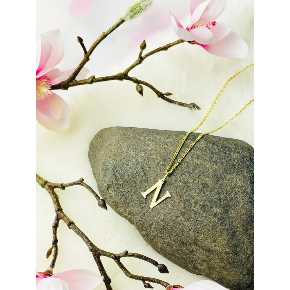 Anhänger Buchstabe N Kettenanhänger Goldanhänger 14KT Gelbgold