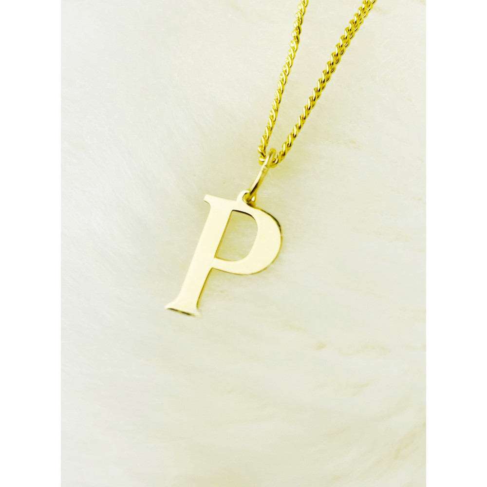 Anhänger Buchstabe P Kettenanhänger Goldanhänger 14KT Gelbgold