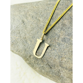 Anhänger Buchstabe U Kettenanhänger Goldanhänger 14KT Gelbgold