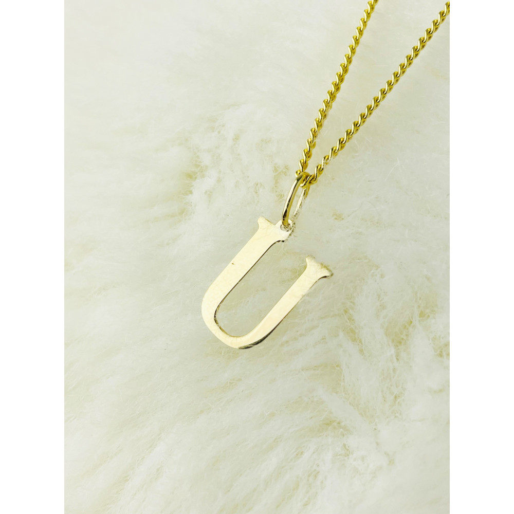 Złoty wisiorek zawieszka literka U