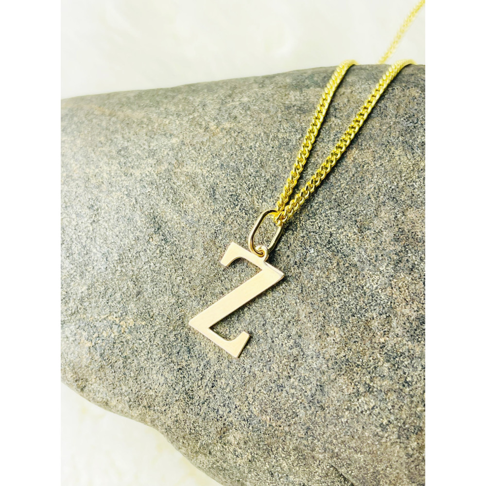 Anhänger Buchstabe Z Kettenanhänger Goldanhänger 14KT Gelbgold