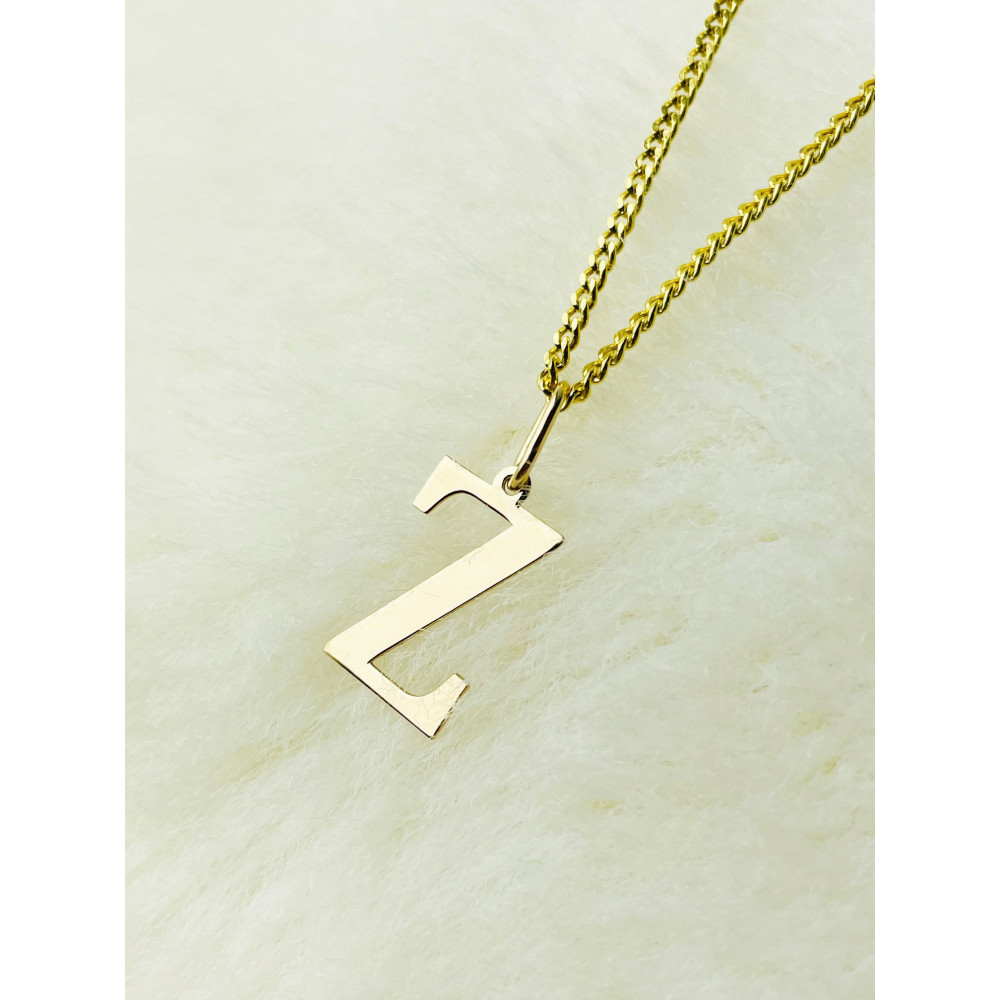 Anhänger Buchstabe Z Kettenanhänger Goldanhänger 14KT Gelbgold