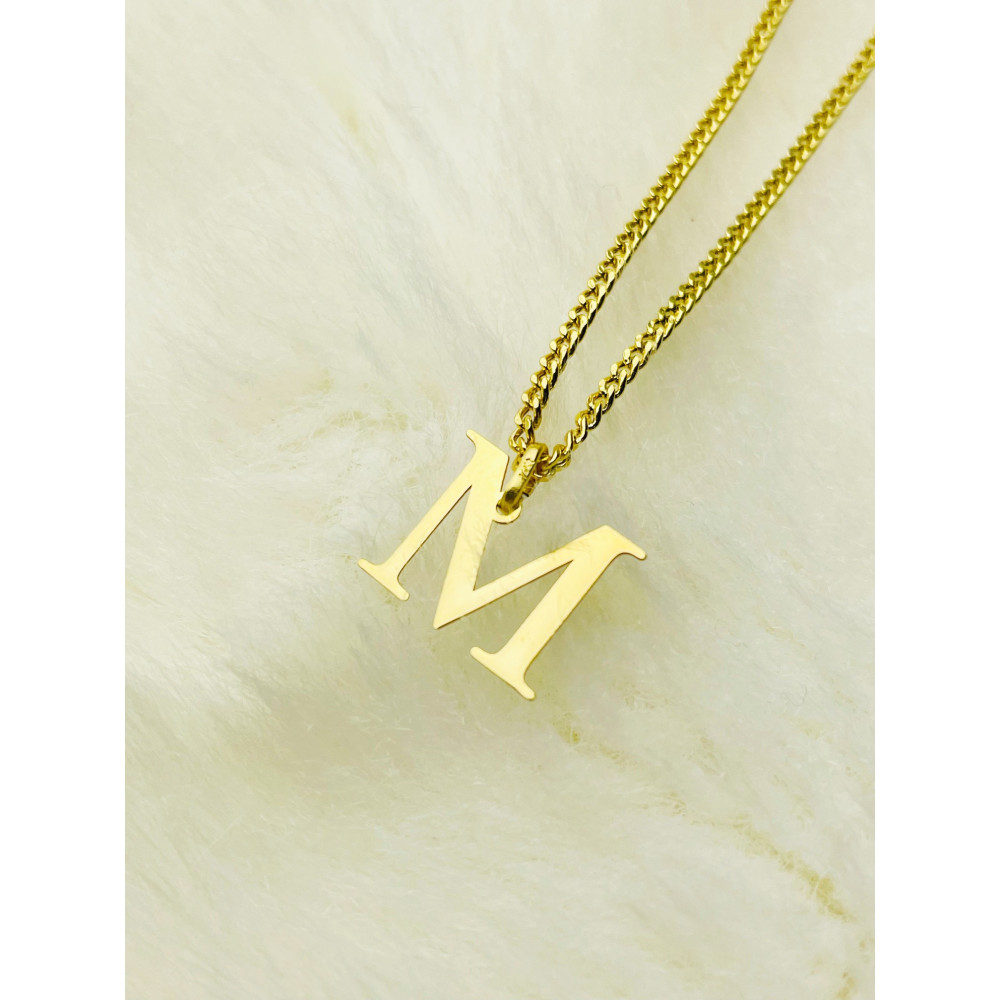 Anhänger Buchstabe M Kettenanhänger Goldanhänger 14KT Gelbgold
