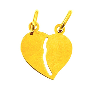 Złoty wisiorek zawieszka łamane serce