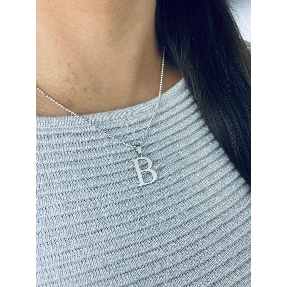 925 Silber Anhänger Buchstabe B Kettenanhänger