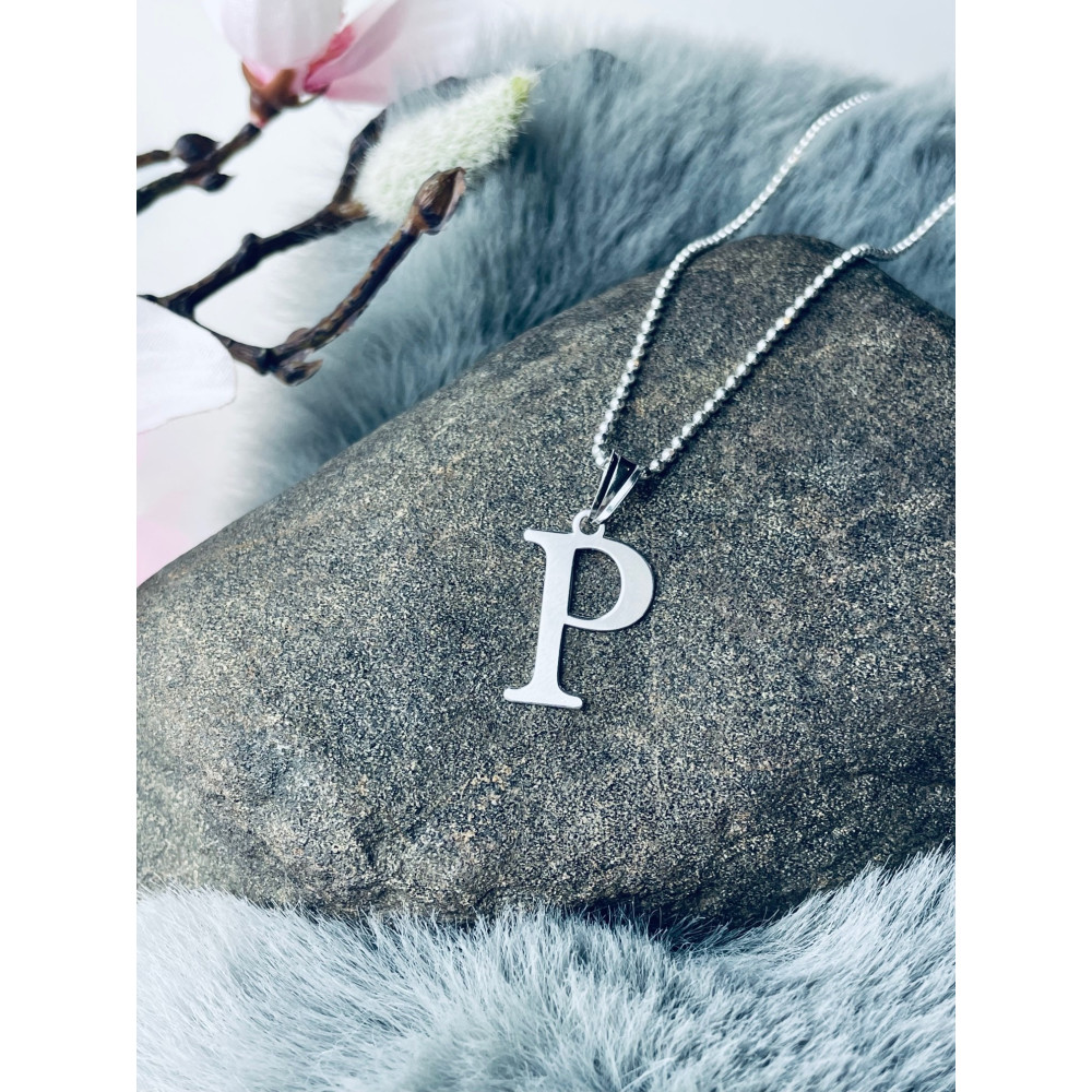 925 Silber Anhänger Buchstabe P Kettenanhänger