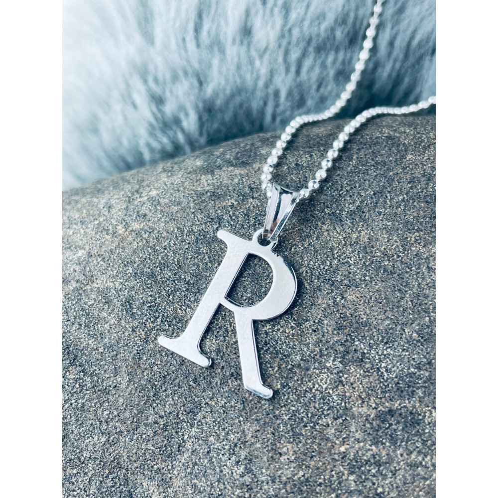Srebrny wisiorek zawieszka literka R