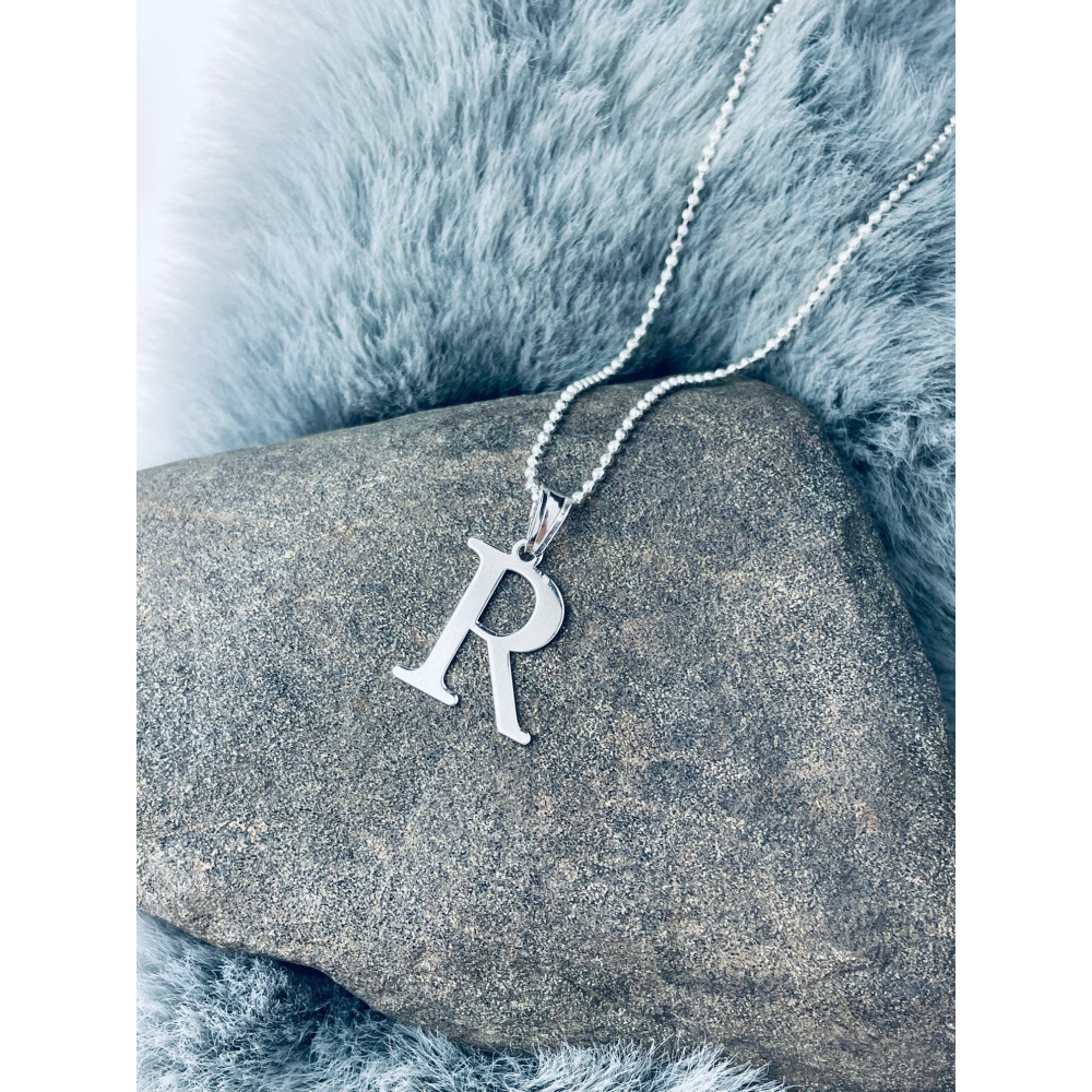 Srebrny wisiorek zawieszka literka R