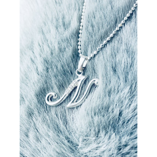 925 Silber Anhänger Buchstabe N Kettenanhänger mit Zirkonia