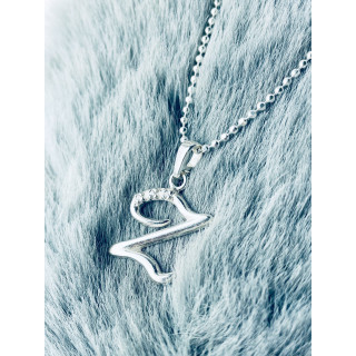 Srebrny wisiorek zawieszka ozdobna literka Z z cyrkoniami