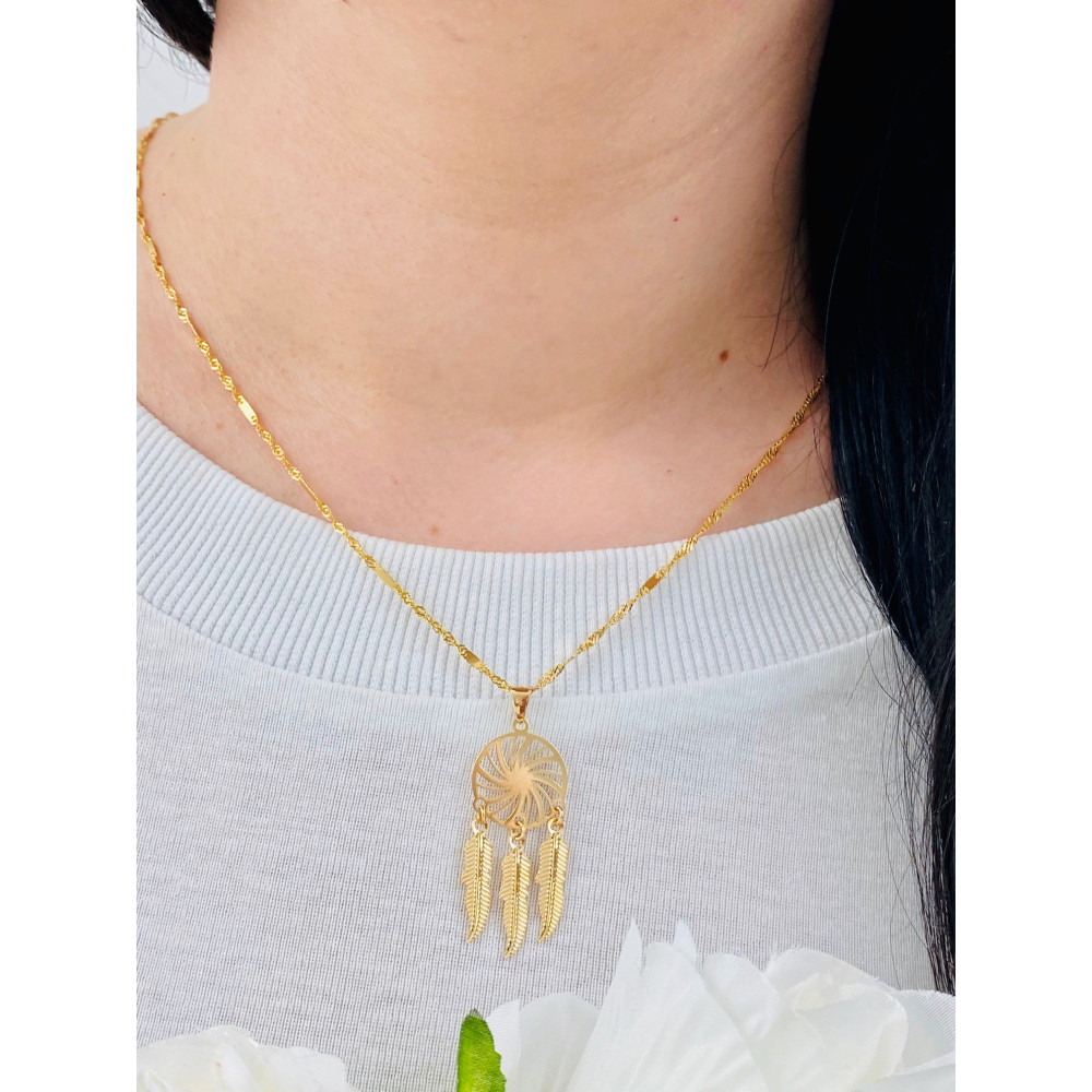 copy of Złoty wisiorek zawieszka rozeta ażurowa