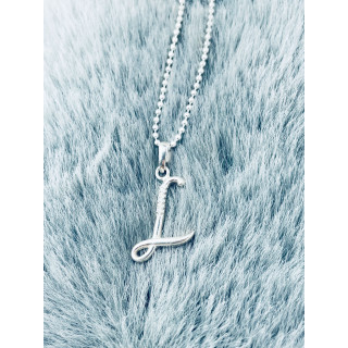 925 Silber Anhänger Buchstabe L Kettenanhänger mit Zirkonia