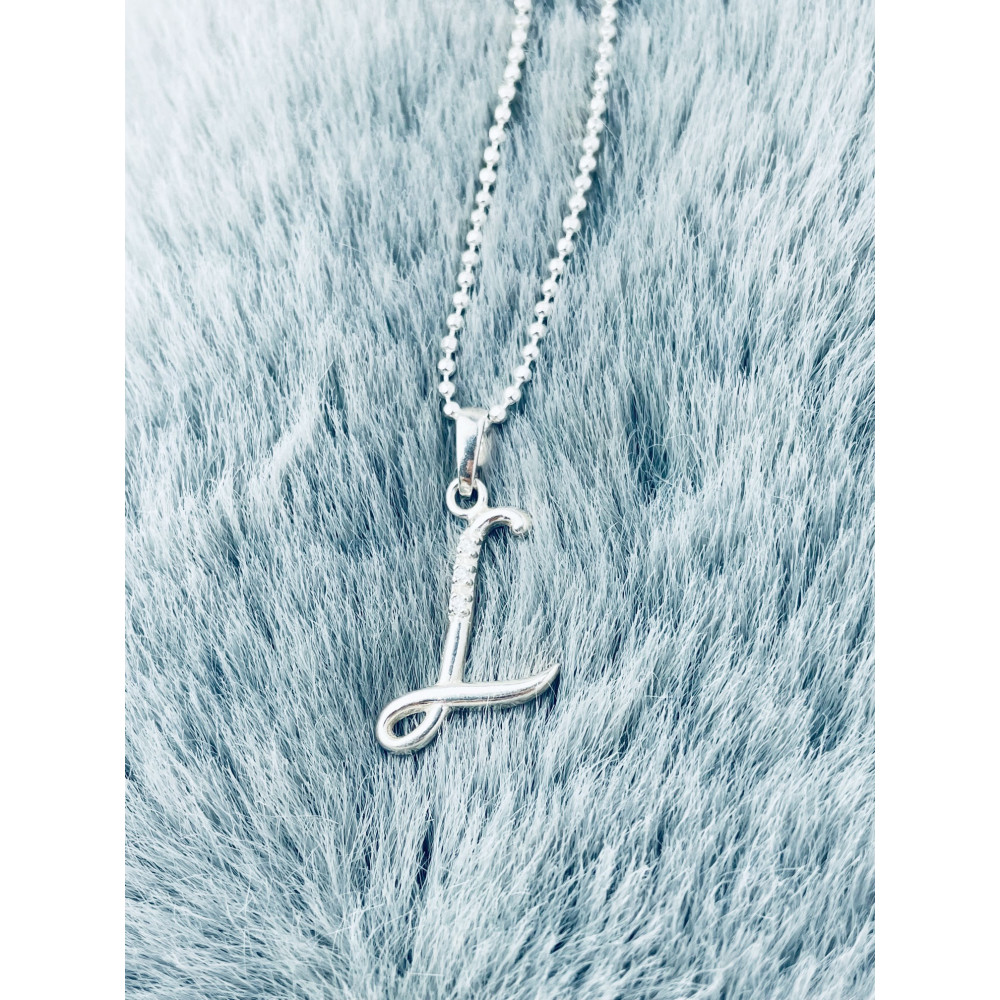 925 Silber Anhänger Buchstabe L Kettenanhänger mit Zirkonia