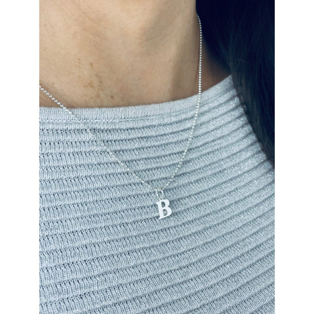 Srebrny wisiorek zawieszka literka B