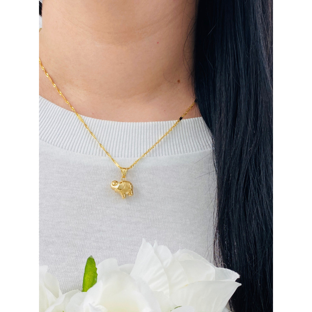 Złoty wisiorek zawieszka słoń