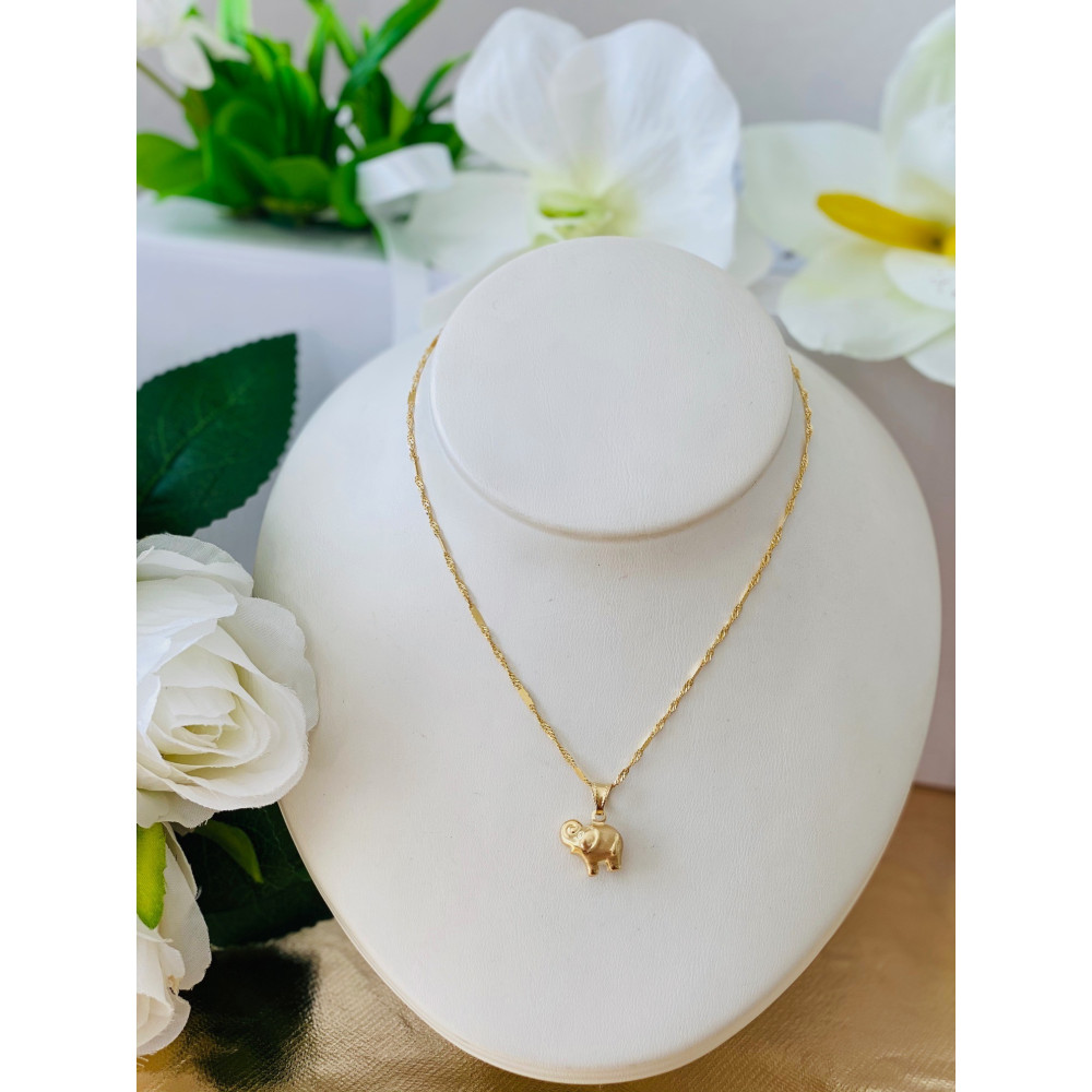 Złoty wisiorek zawieszka słoń