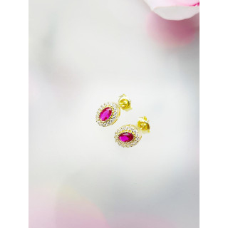 Gold Ohrringe Mit Zirkonia Ohrhänger Ohrstecker Ohrschmuck Paar 14KT Gelbgold