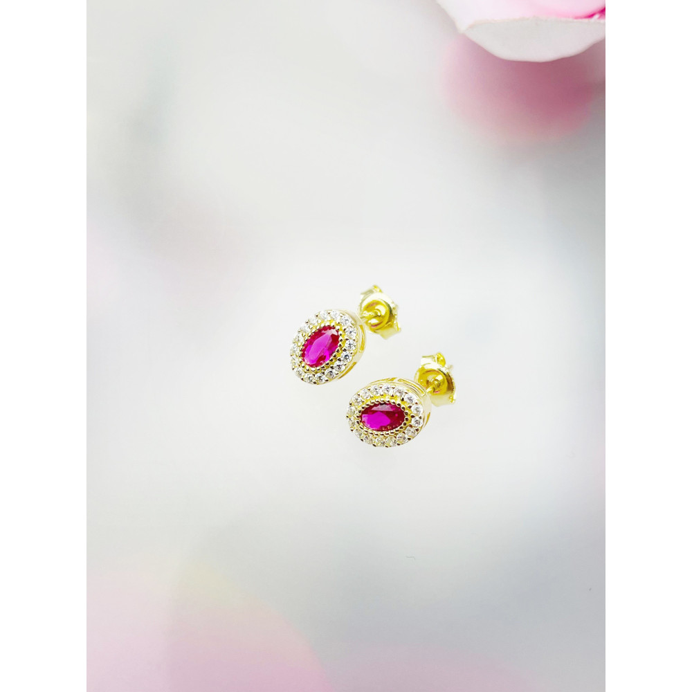 Gold Ohrringe Mit Zirkonia Ohrhänger Ohrstecker Ohrschmuck Paar 14KT Gelbgold