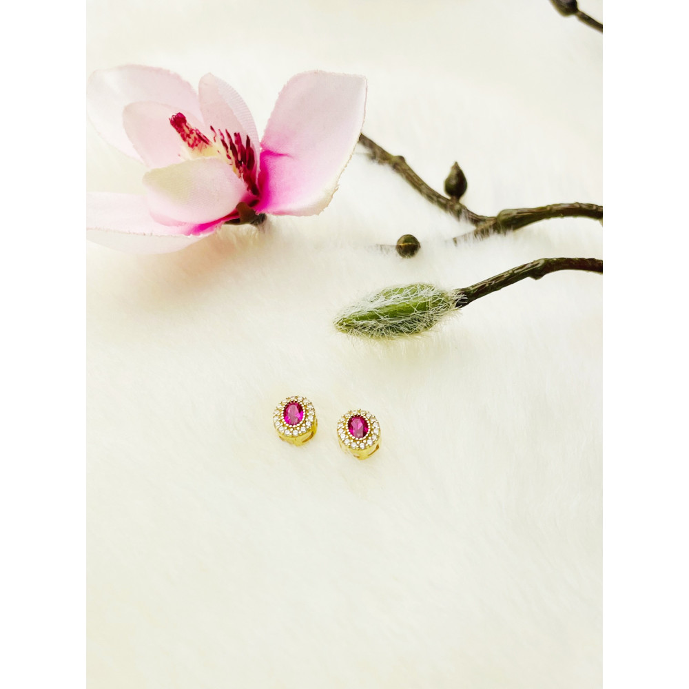 Gold Ohrringe Mit Zirkonia Ohrhänger Ohrstecker Ohrschmuck Paar 14KT Gelbgold