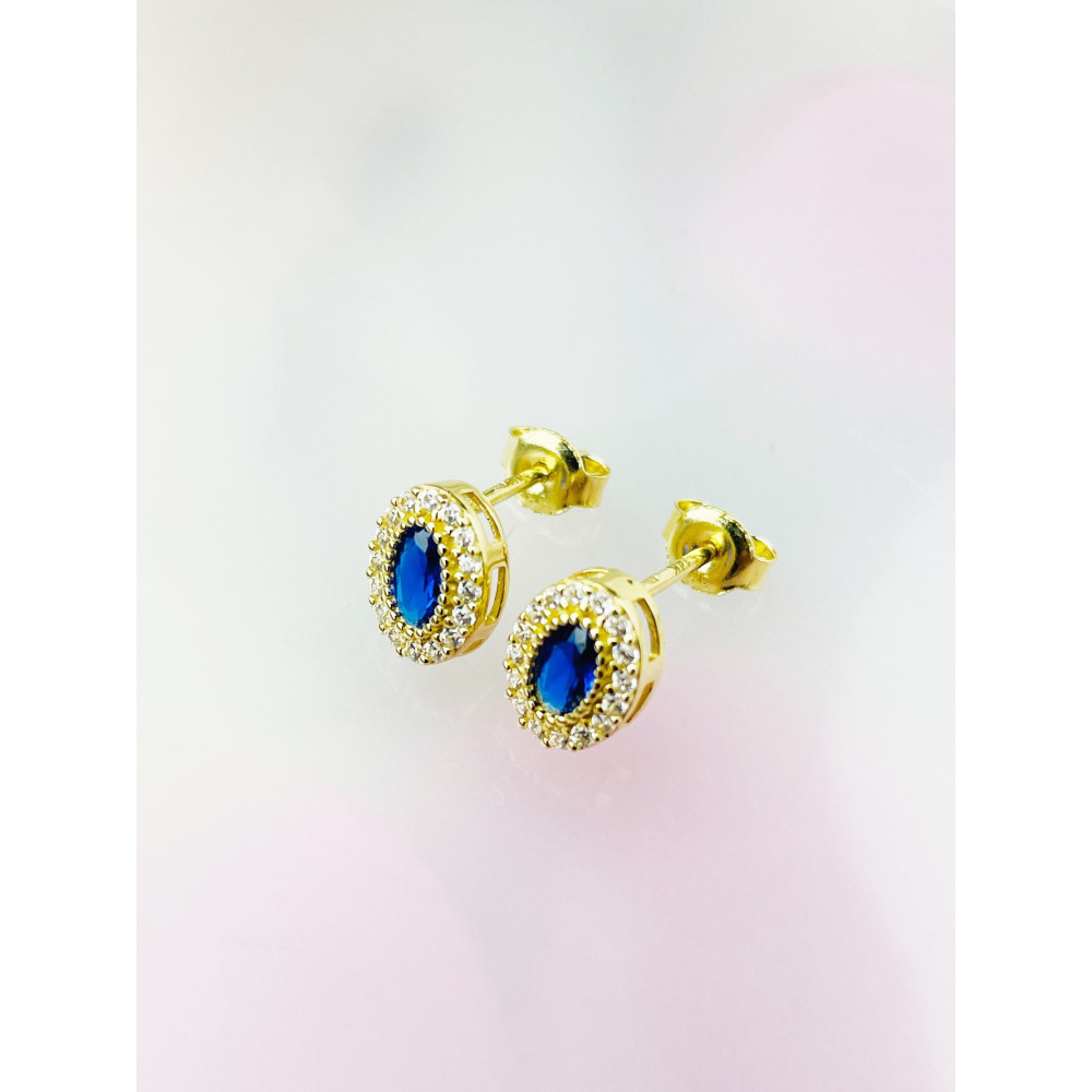 Gold Ohrringe Mit Zirkonia Ohrhänger Ohrstecker Ohrschmuck Paar 14KT Gelbgold