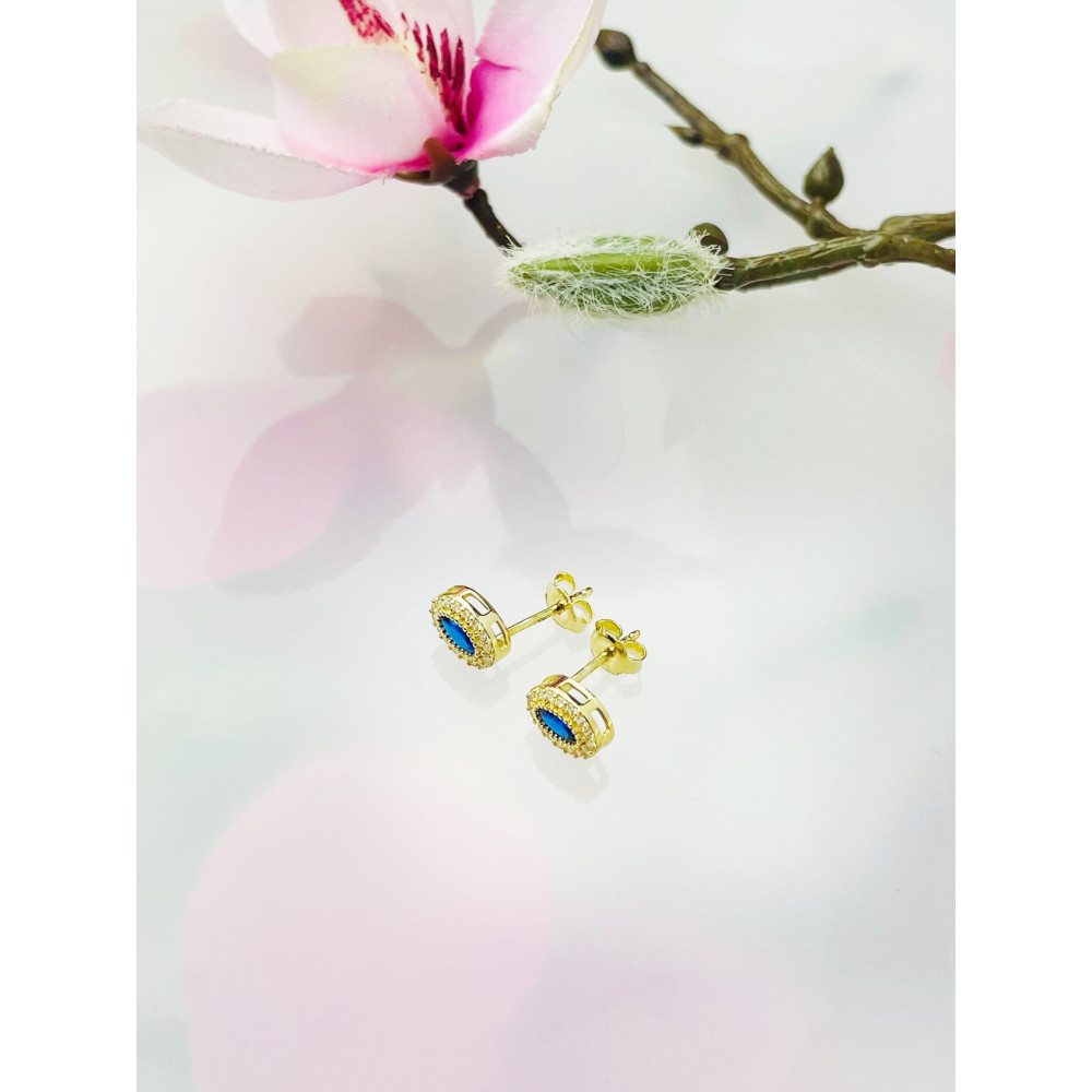 Gold Ohrringe Mit Zirkonia Ohrhänger Ohrstecker Ohrschmuck Paar 14KT Gelbgold