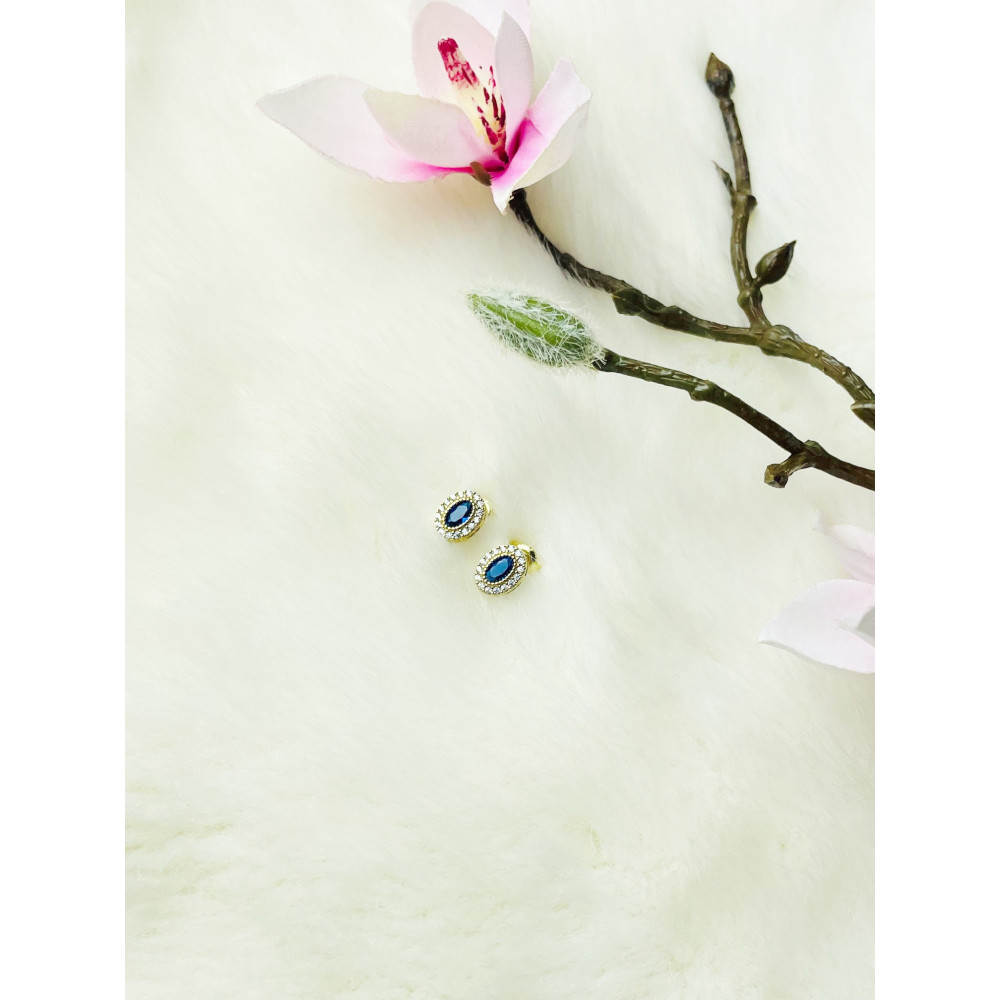 Gold Ohrringe Mit Zirkonia Ohrhänger Ohrstecker Ohrschmuck Paar 14KT Gelbgold