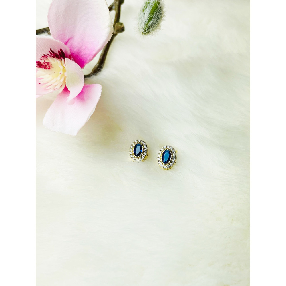 Gold Ohrringe Mit Zirkonia Ohrhänger Ohrstecker Ohrschmuck Paar 14KT Gelbgold