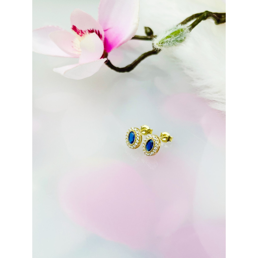 Gold Ohrringe Mit Zirkonia Ohrhänger Ohrstecker Ohrschmuck Paar 14KT Gelbgold