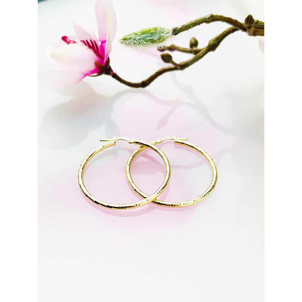 Creolen Ohrringe Ohrhänger Ohrstecker Ohrschmuck Gelbgold Paar 585er 14KT