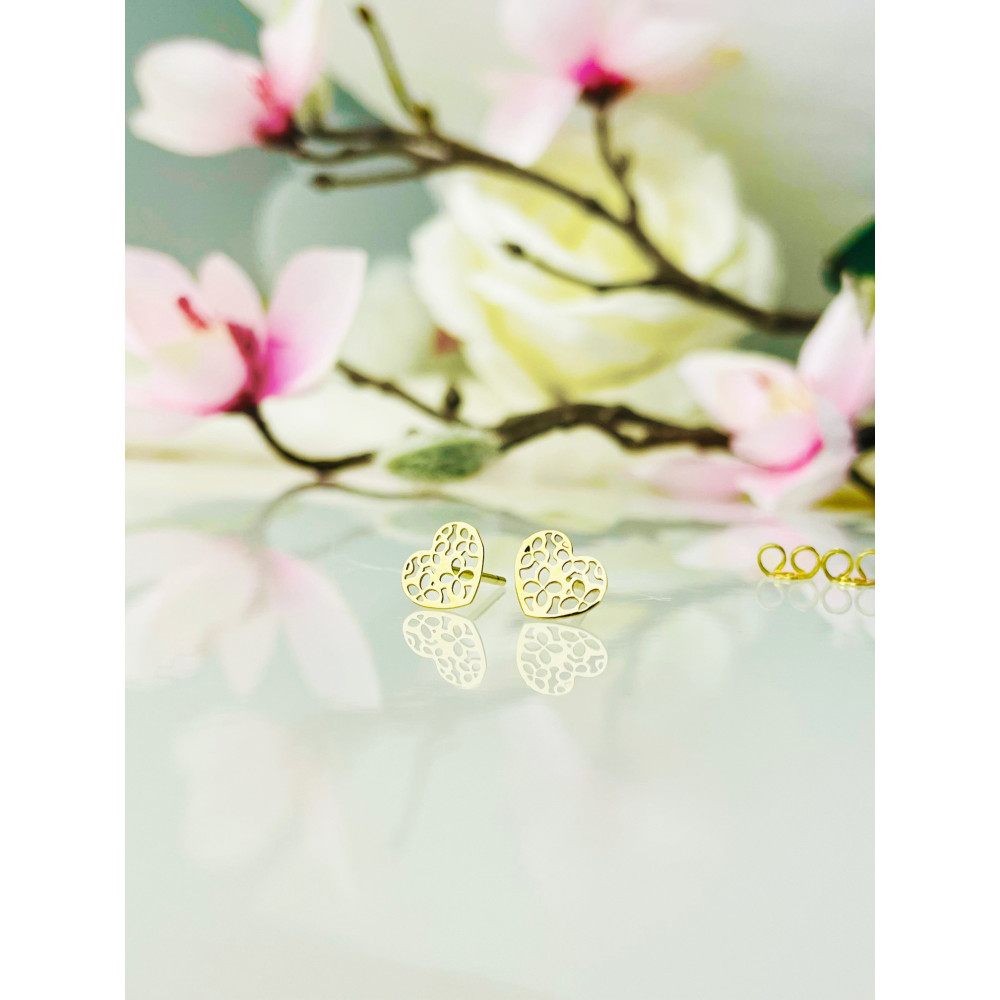 Gold Ohrringe Herzen Ohrhänger Ohrstecker Ohrschmuck Gelbgold