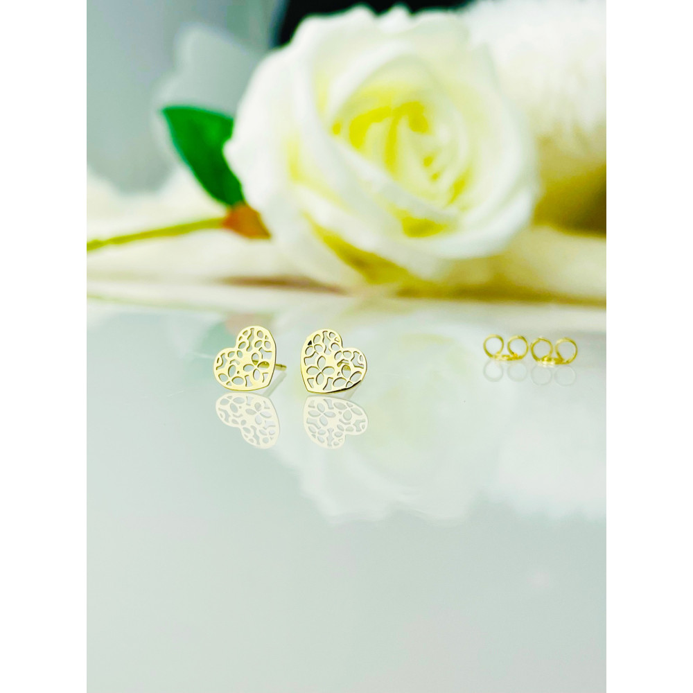 Gold Ohrringe Herzen Ohrhänger Ohrstecker Ohrschmuck Gelbgold