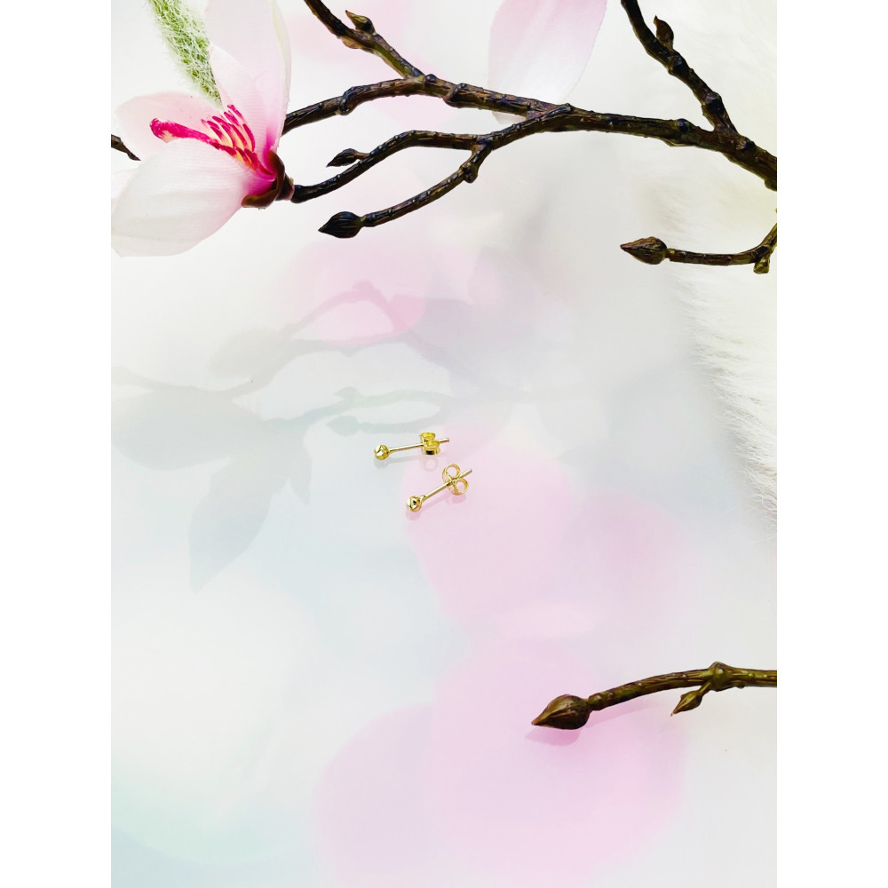 Złote kolczyki kulki kuleczki frezowane