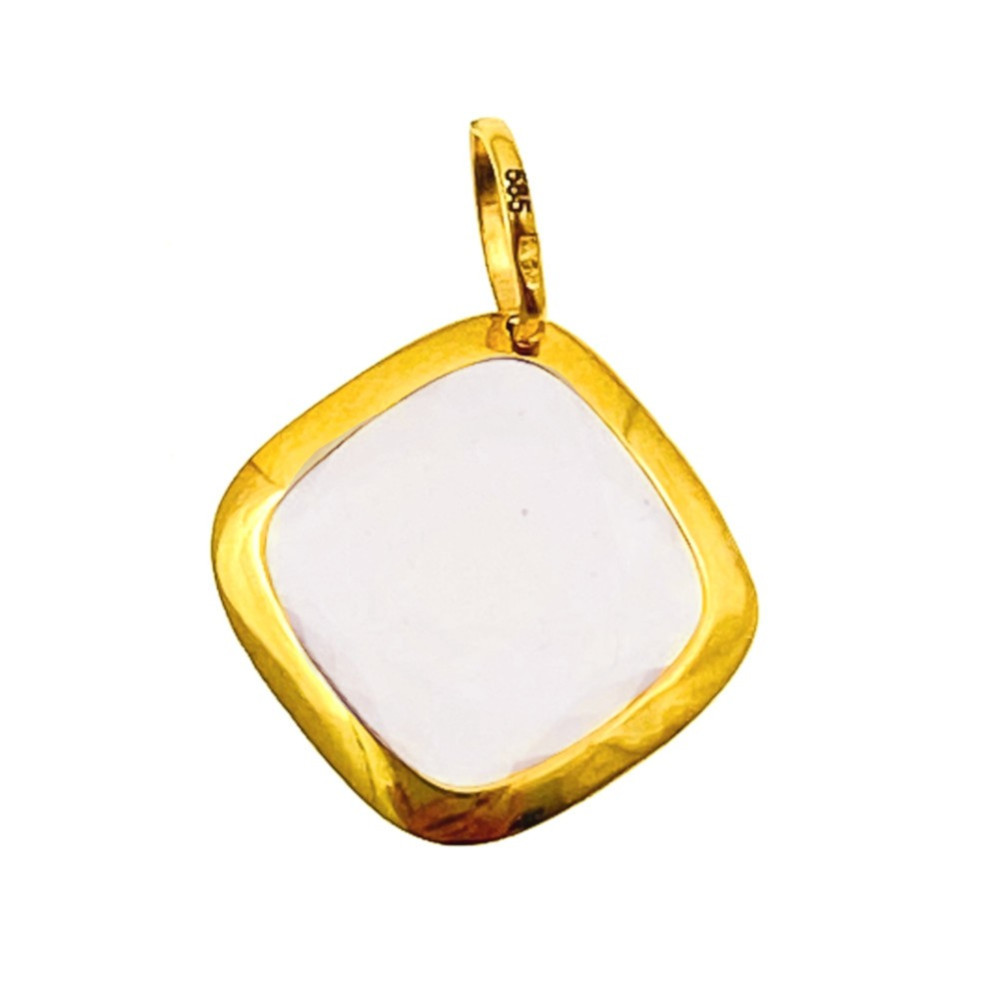 Złoty wisiorek zawieszka z kwarcem