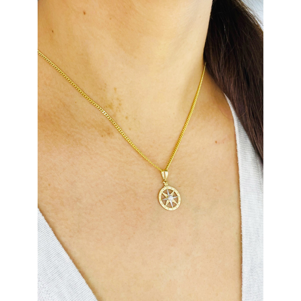 copy of Złoty wisiorek zawieszka rozeta ażurowa