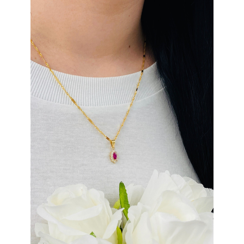 Złoty wisiorek zawieszka z cyrkoniami