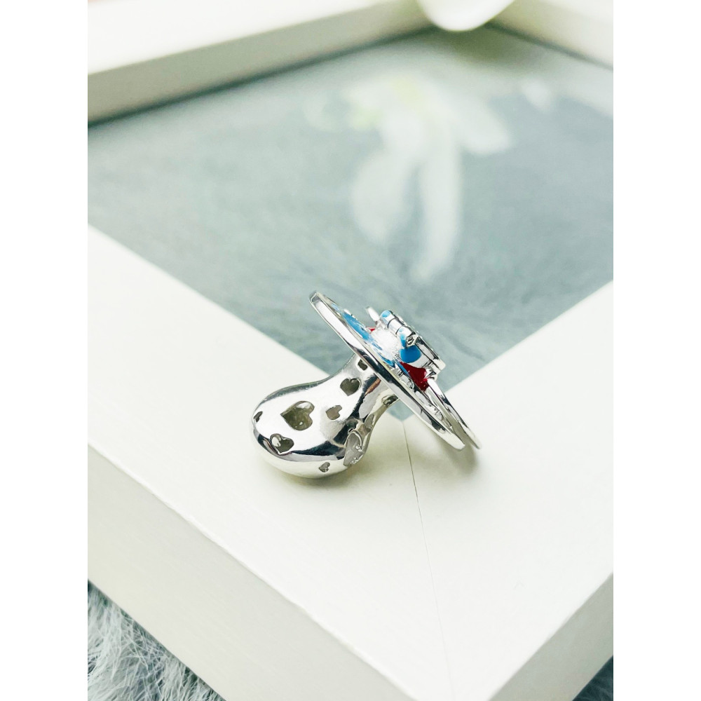 Srebrny smoczek z misiem