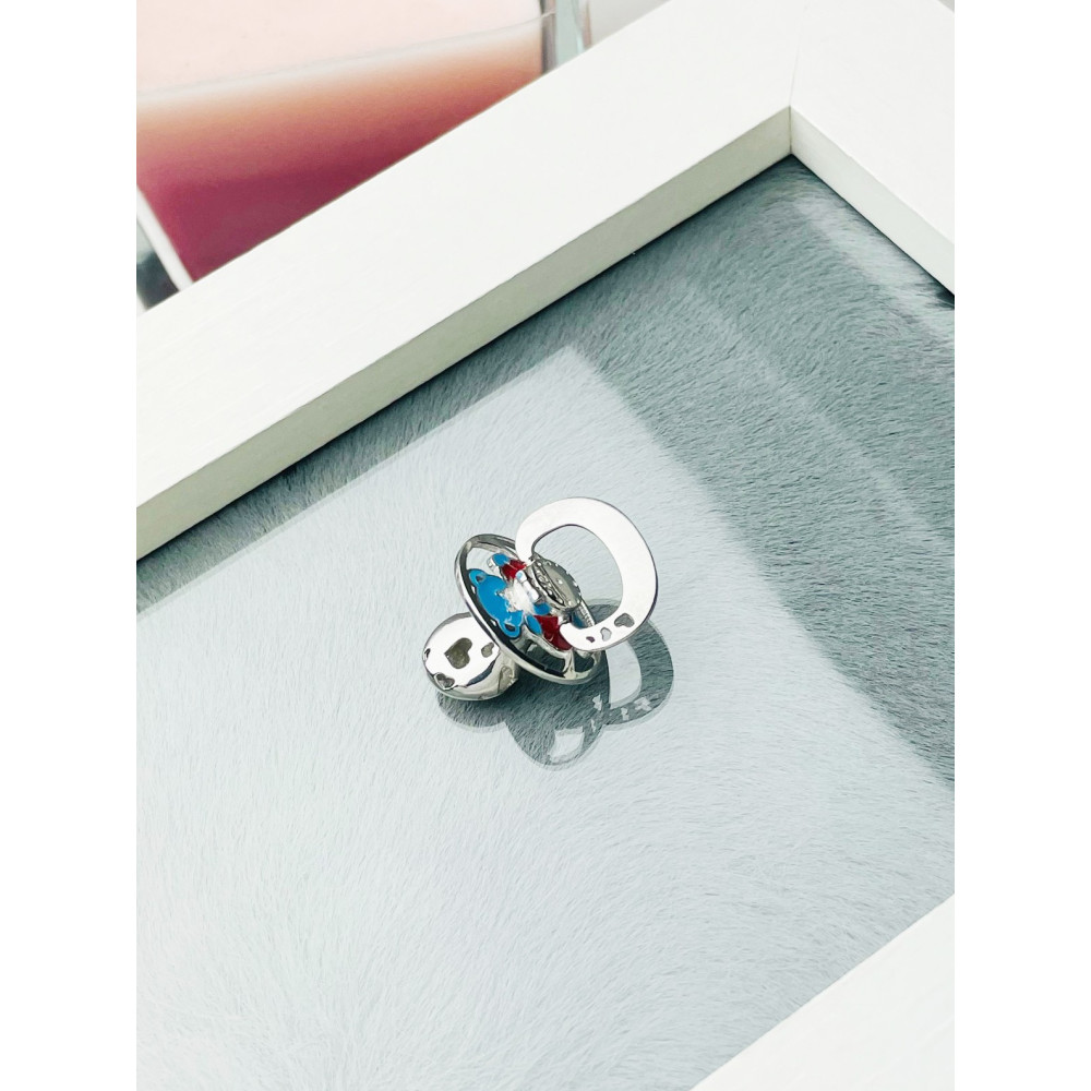 Srebrny smoczek z misiem