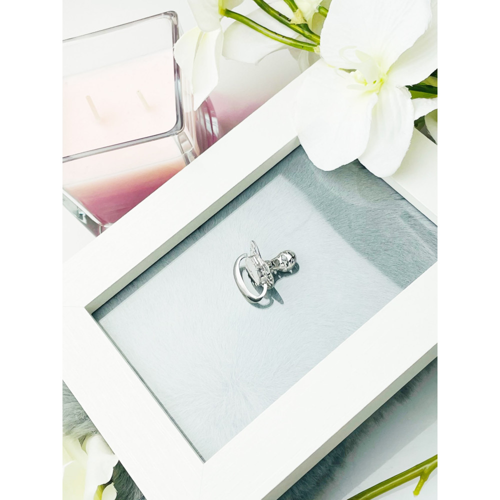 Silber baby schnuller mit Zirkonia