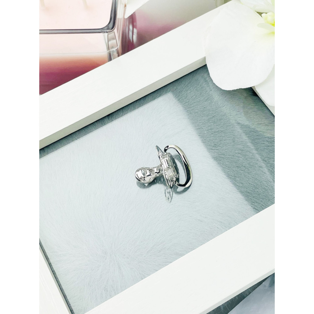 Silber baby schnuller mit Zirkonia