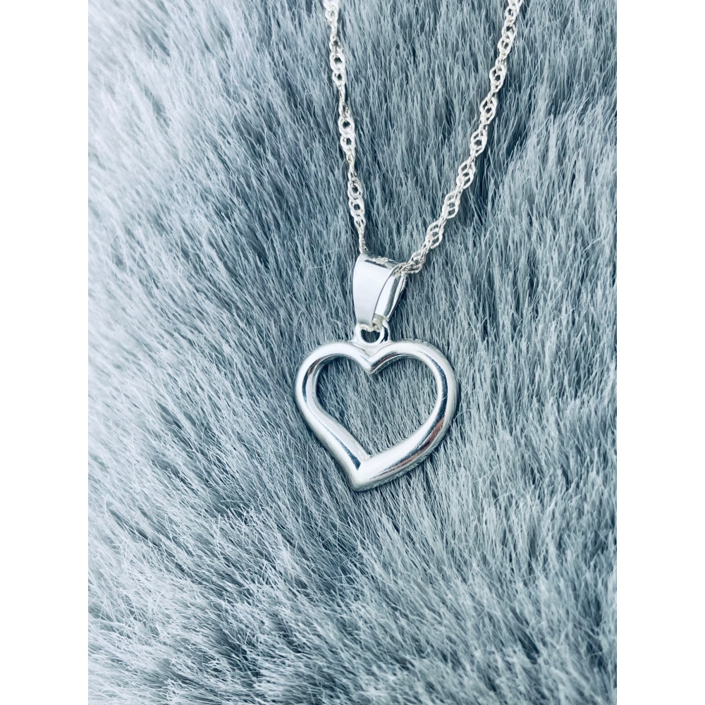 Silber Damen Medaillon Anhänger Herz