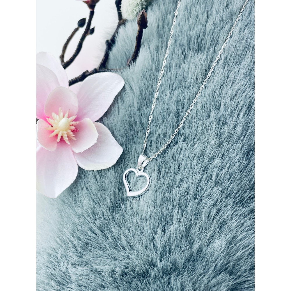 Silber Damen Medaillon Anhänger Herz