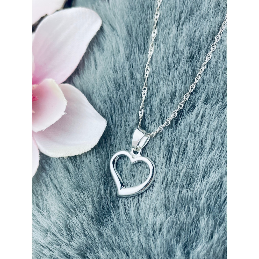 Silber Damen Medaillon Anhänger Herz