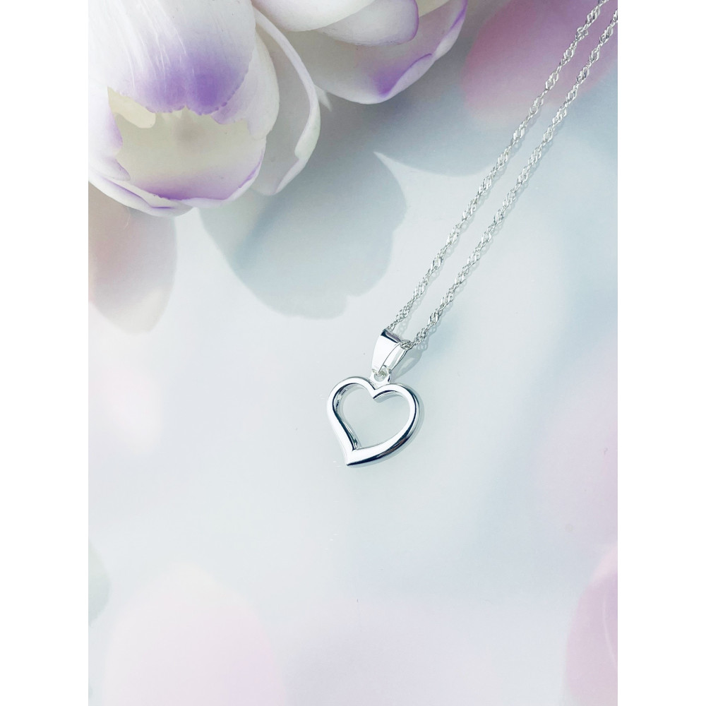 Silber Damen Medaillon Anhänger Herz