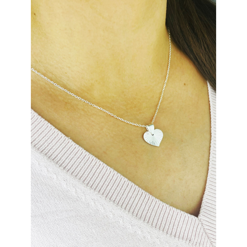 Silber Damen Medaillon Anhänger Herz